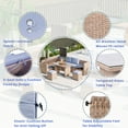 thumbnail image 2 of Outdoor 6-Piece All Weather PE Rattan Sofa Set, Garden Patio Wicker Sectional Furniture Set with Adjustable Seat, Storage Box, Removable Covers and Tempered Glass Top Table, Natural55973, 2 of 16
