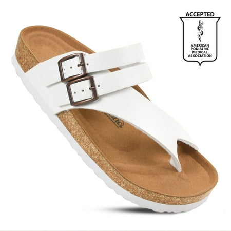

Aerothotic Kaizen Split Toe Cork Footbed Comfortable Slides for Women