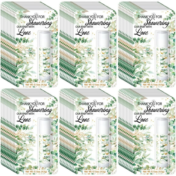 Bálsamos labiales Sacubee Sage Green Baby Shower Games, paquete de 30 unidades
