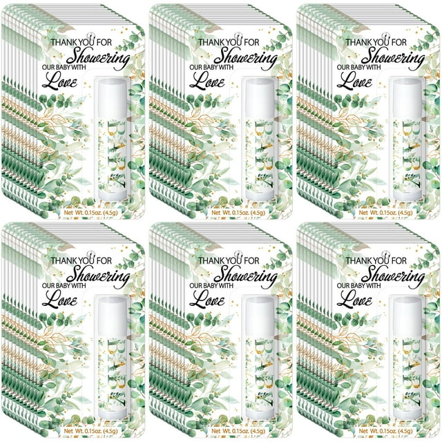 Bálsamos labiales Sacubee Sage Green Baby Shower Games, paquete de 30 unidades