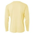 thumbnail image 2 of A4 Youth Atheltic Long Sleeve Cooling Performance Crew Neck T-Shirt , LT YELLOW , Large, NB3165, 2 of 3