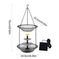 thumbnail image 3 of Colgante comedero para pájaros con energía solar y fuente de agua para baño de aves, decoración exterior para jardín, patio y traspatio, adorno 3 en 1 para alimentar, beber y bañar aves., 3 of 6
