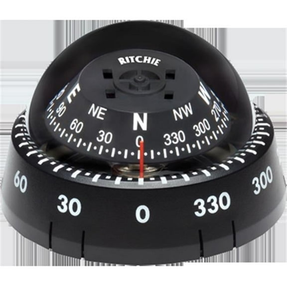 RITC-XP-99 2.75 in. White Dial Kayak Mount Compass, Black