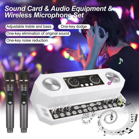 Audio Mixer, Live Sound Card and Audio Interface with Colorful Light for Singing,Live Broadcasting,Recording Voice