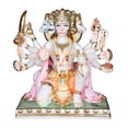 thumbnail image 1 of Hanuman Statue Murti 12 inches Large Gold Leaf Panchmukhi Hanuman Marble Blessing 5 Faces Hanuman Figurine Hanuman Hindu Monkey god of Devotion Power Energy Celibacy Bhakti Home Temple Gifts Sculpture, 1 of 7
