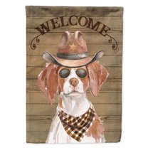 Carolines Treasures CK6294GF Brittany Country Dog Flag Garden Size  Small multicolor