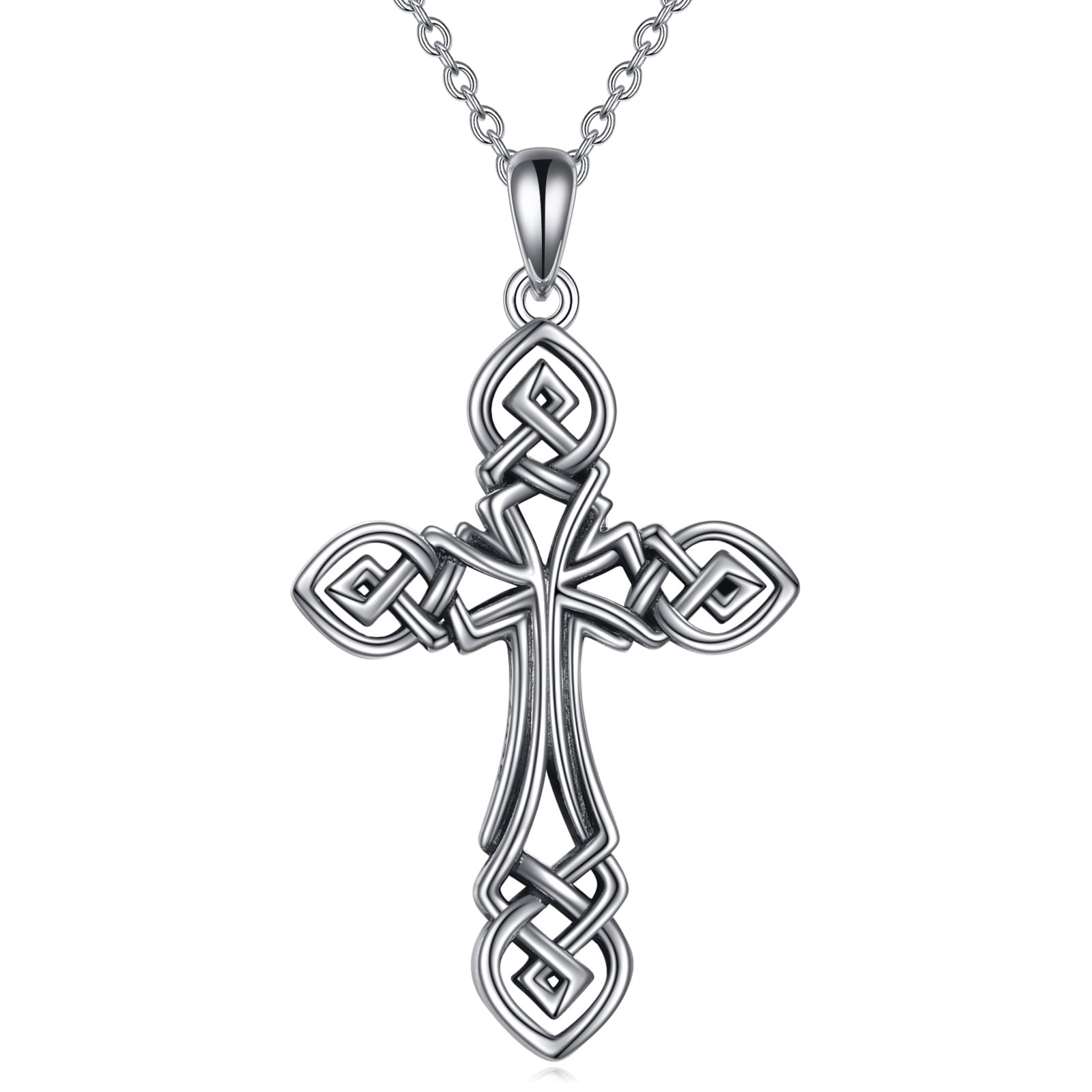 ONEFINITY Celtic Cross Pendant Necklace for Women Sterling Silver Good ...