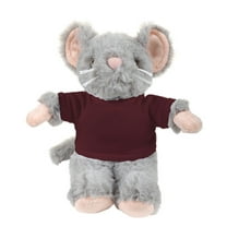 Plushland 8 Inch Floppy Mouse with Tee Plush Stuffed Animal Personalized Gift - Custom Text on Shirt - Great Present for Mothers Day, Valentine Day, Graduation Day, Birthday