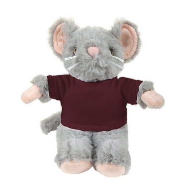 Plushland 8 Inch Floppy Mouse with Tee Plush Stuffed Animal Personalized Gift - Custom Text on Shirt - Great Present for Mothers Day, Valentine Day, Graduation Day, Birthday
