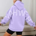 thumbnail image 2 of SwiftWear Oversized Back Print Hoodie for Women - Long Sleeve Outerwear Letter Design Cozy Seasonal Pullover Purple, 2 of 6