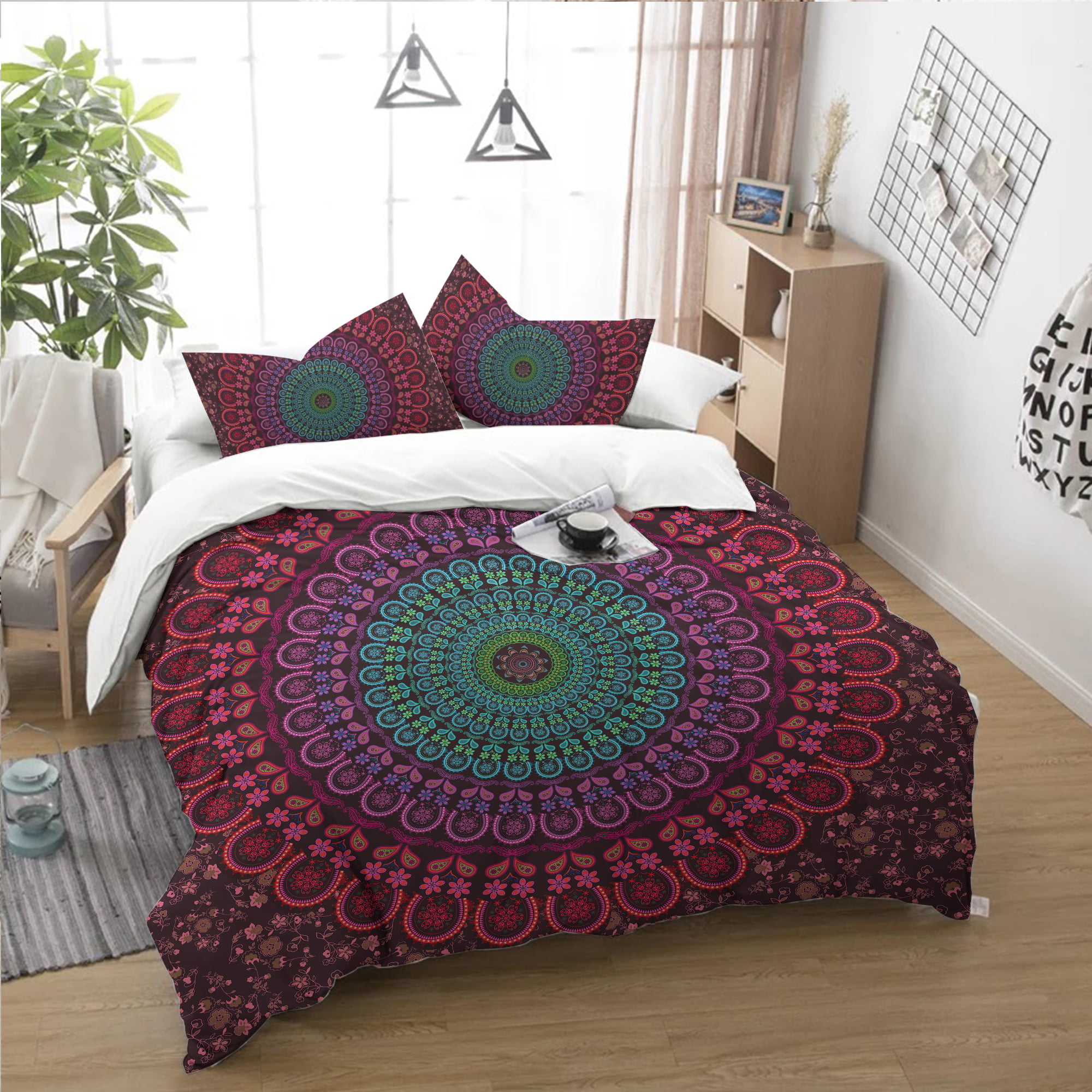 Soft Bedding Hippie bedding Personalized Bed Set Hippie Mandala Bedding Set Twin Queen King Bedding set printed quilt