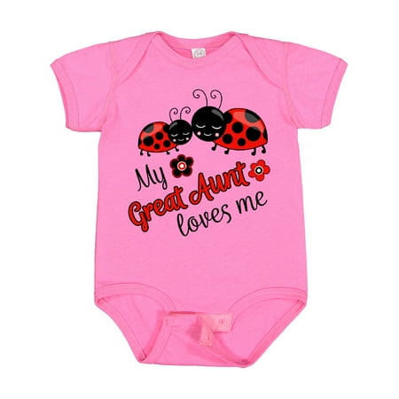 

Inktastic My Great Aunt Loves Me with Cute Ladybugs Boys or Girls Baby Bodysuit