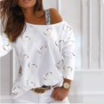 thumbnail image 2 of Women Print Shirt Long Sleeve Sweatshirt Loose Pullover Top, 2 of 5