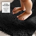 thumbnail image 4 of Juego de alfombras de baño Hearth & Harbor Chenille, antideslizantes, color negro, 4 of 8