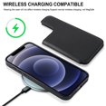 thumbnail image 5 of Allytech 2 in 1 Detachable Wallet Case for iPhone 12 Pro / 12 6.1" with Card Holder, [Large Capacity] PU Leather Magnetic Snap Kickstand Shockproof Anti-Drop Case Support Wireless Charging, Black, 5 of 9