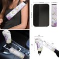 thumbnail image 6 of Renewold Butterfly Flower Violet 12 Pieces Car Seat Cover Steering Wheel Cover Seat Belt Strap Wrap Cover Armrest Pad Handbrake Cover Gear Shift Cover Cup Holder Coasters for Truck Vans Sedans, 6 of 7
