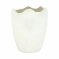 thumbnail image 4 of Classic Terracotta Wavy Rim Vase for Living Room Decor - Decorative Flower Vase for Home Display - Textured Sculptural Accent for Room, Bedroom, House, Office and Table Placement  - 12", Ivory & Tan, 4 of 11