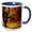Blue/White, variant on 3drose, Usa, Tennessee. Silhouette of Barren Tree in a Colorful Fall Meadow., 11oz Two-tone Yellow Mug