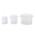 thumbnail image 2 of Set of 3 Carbon Steel Farmhouse Style Potato and Onion Storage Bins for Kitchen, White, 2 of 4
