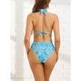thumbnail image 3 of DARING DIVA Women's Water Ripple Bikini Sets, 2 Pieces High Waist Swimwear XS Blue, 3 of 6