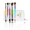 SHANY THE DOUBLE TROUBLE - 5 PC Double Sided Essential Brush Set with Travel Pouch