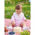 thumbnail image 5 of Cenuakty Girls Half Birthday Romper Embroidery Long Sleeve Striped Jumpsuit, 5 of 9