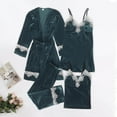 thumbnail image 2 of Awdenio Valentine's Day Pajamas for Women New Women Lace Teddy Cute Deep V Piece Nightdress Sleepwear 4-piece set, 2 of 3
