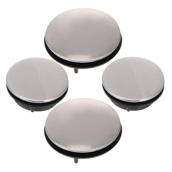 unbranded 4 Pcs Sink Hole Cover Brushed Nickel Indicativet Plug Silver