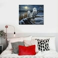 thumbnail image 4 of Nawypu Snowy Owls Canvas Wall Art Print, Owl Artwork, 4 of 4