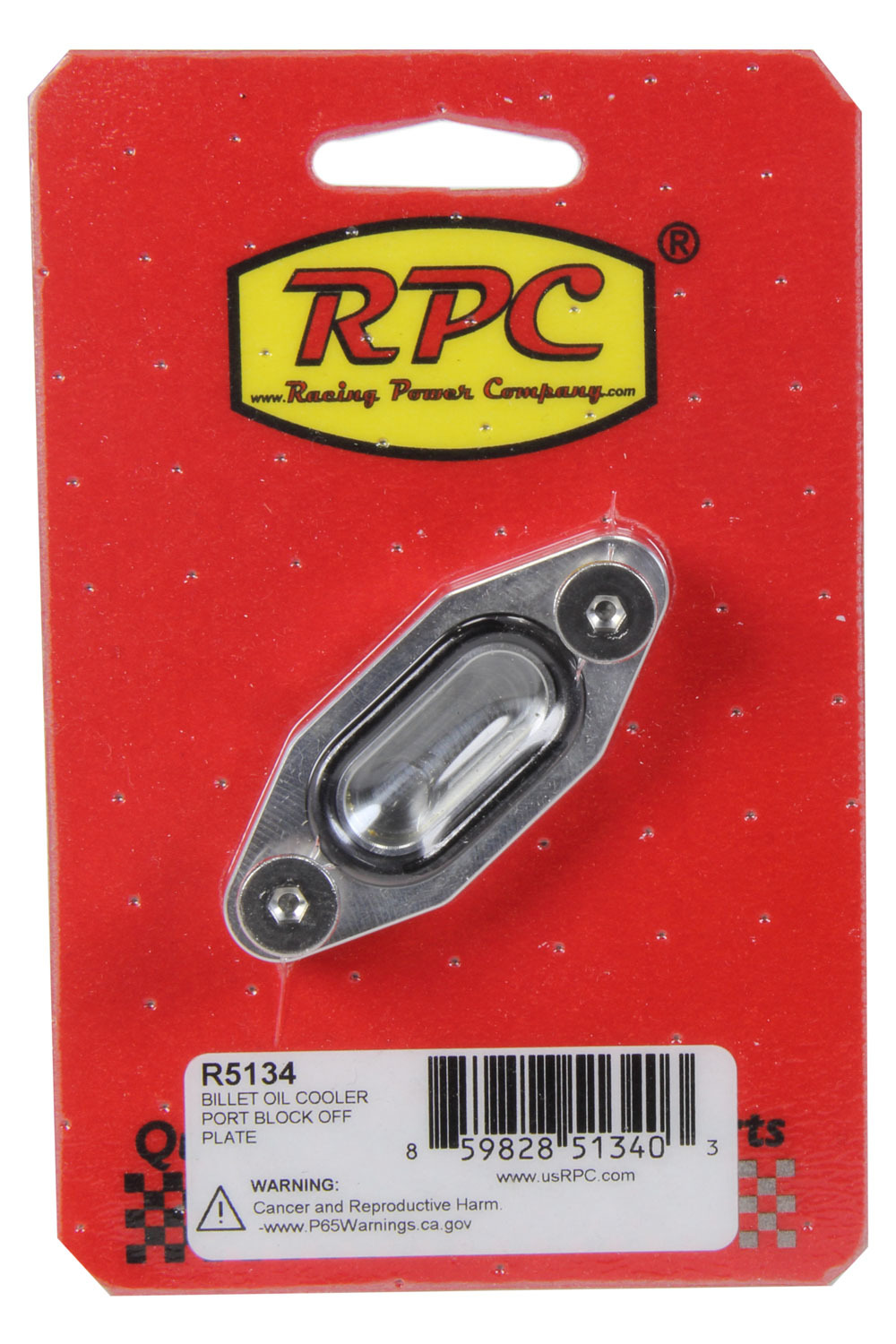 Racing Power Co-Packaged Oil Cooler Port Block Off Plate Billet