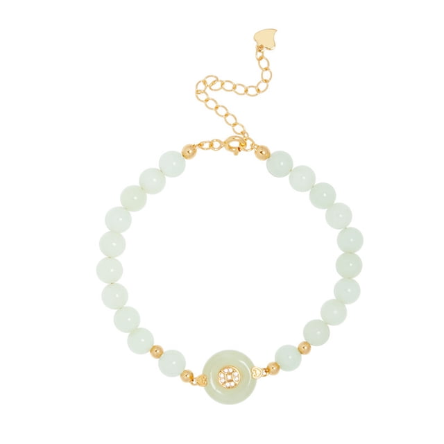 Pulsera de nefrita natural de jade hetiano de 6 mm para mujer