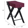 thumbnail image 6 of ACME Fierce Accent Table with USB Charging Dock in Burgundy and Black, 6 of 6