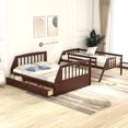 thumbnail image 4 of Harper & Bright Designs Twin Over Full Bunk Beds with Storage Stairway & Drawers, Solid Wood Bunk Bed with Storage Stairway and Guard Rail for Bedroom, Espresso, 4 of 12