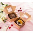 thumbnail image 2 of 50-Pack Bakery Pastry Box with Clear Display Window, Donut, Mini Cake, Kraft, 2 of 3