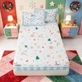 thumbnail image 4 of Manfei Winter Holiday Zipper Twin Comforter Sets with Fitted Sheet and 2 Pillowcases,Cute Xmas Christmas Gingerbread Zipper Bedding Set,Xmas Reversible,4-Piece, 4 of 7