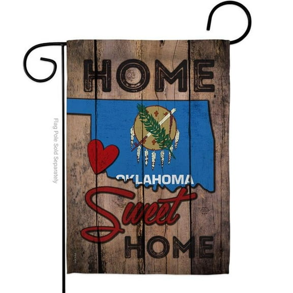13 x 18.5 in. State Oklahoma Home Sweet American State Vertical Garden Flag with Double-Sided House Decoration Banner Yard Gift