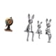 thumbnail image 5 of Reloj de mesa con estatua de la familia de conejos, pieza de colección, adorno artesanal para oficina, chimenea, dormitorio, armario, estantería., 5 of 8