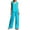 #0307-Blue, variant on Women's Loungewear Sets Vertical Stripe Sleeveless V Neck Top And Wide Leg Pants Two Piece Outfits Daily Wear Lightweight Breathable Loose Fit Sets Gift