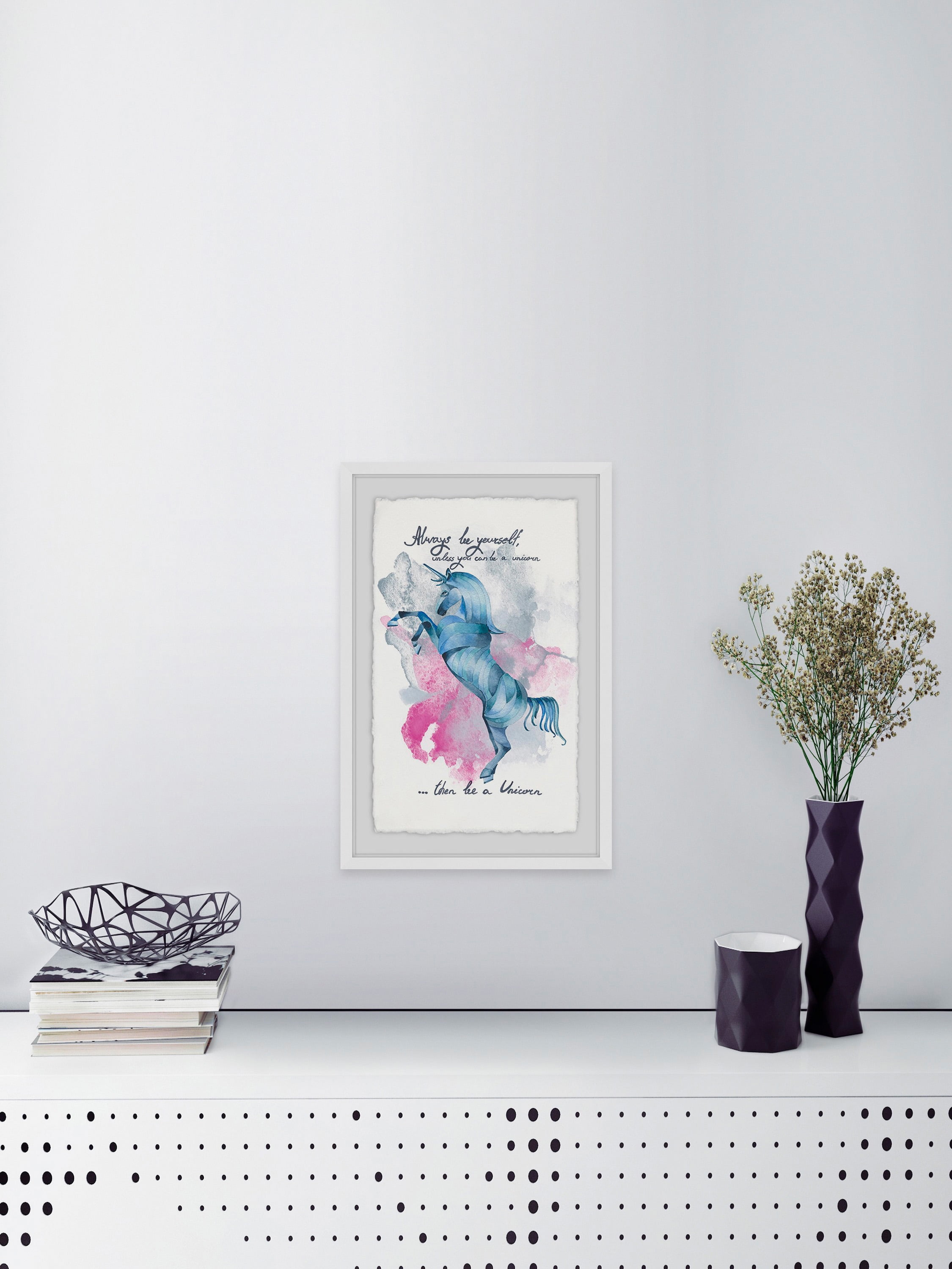 Blue Unicorn II Framed Painting Print