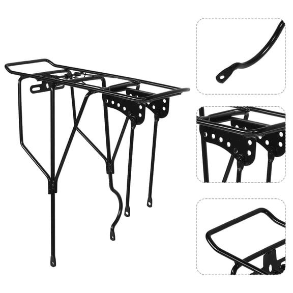 LOLIPPYY Adjustable Black Metal Bike Cargo Rack for Mountain Bikes Perfect for Carrying Passengers and Cargo 22.5 x 5.5 x 5 inches