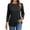 Black, variant on Womens Long Sleeve Shirts Women's Autumn Solid Medium Sleeve Round Neck Bubble Sleeve Loose Large Sweater Womens Long Sleeve Shirts