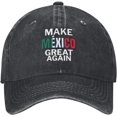 thumbnail image 2 of Make Mexico Great Again Washed Retro Denim Hat Cotton Golf Cap Black, 2 of 7