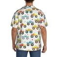thumbnail image 5 of Balery Cartoon Monster Trucks Men's Casual Button Down Shirt Short Sleeve Textured Summer Cuban Beach Shirts-4X-Large, 5 of 7