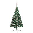 thumbnail image 1 of vidaXL Artificial Half Pre-lit Christmas Tree with Ball Set Green 120 cm, 1 of 5