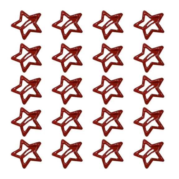 JZROCKER 20 Pcs Fashion Red Star Hair Clip Sweet Cool Hairpins Simple Hair Side Clip