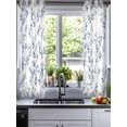 thumbnail image 2 of Blue Leaves Sheer Curtains 54 Inch Length 2 Panels Set for Living Room/Bedroom, Summer Botanical Elegant Pastoral Kitchen Curtains Grommet Semi-Sheer Curtains Drapes Voile Window Treatments 42"x54"x2, 2 of 7