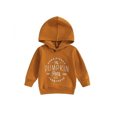 

Halloween Toddler Baby Girl Boy Hoodies Letter Print Long Sleeve Hooded Sweatshirts Pullovers Tops Fall Clothes