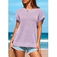 thumbnail image 4 of PRETTYGARDEN Womens Spring Tops Summer Shirts Crochet Cap Sleeve Sweater Pullover Cute Crew Neck Beach Cover Ups, 4 of 9