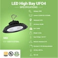 thumbnail image 2 of GREENLIGHTDEPOT LED High Bay - 240W - 32,900 Lumens - UFO4 - Hook Mount - UL+DLC5.1, 2 of 9