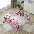 thumbnail image 6 of Red Eucalyptus Table Cloth Waterproof Tablecloths, Spring Summer Farmhouse Leaves Watercolor Tablecloth Dining Table Cover for Kitchen Party Tabletop Outdoor, Square Tablecloth 54x54 Inch, 6 of 9